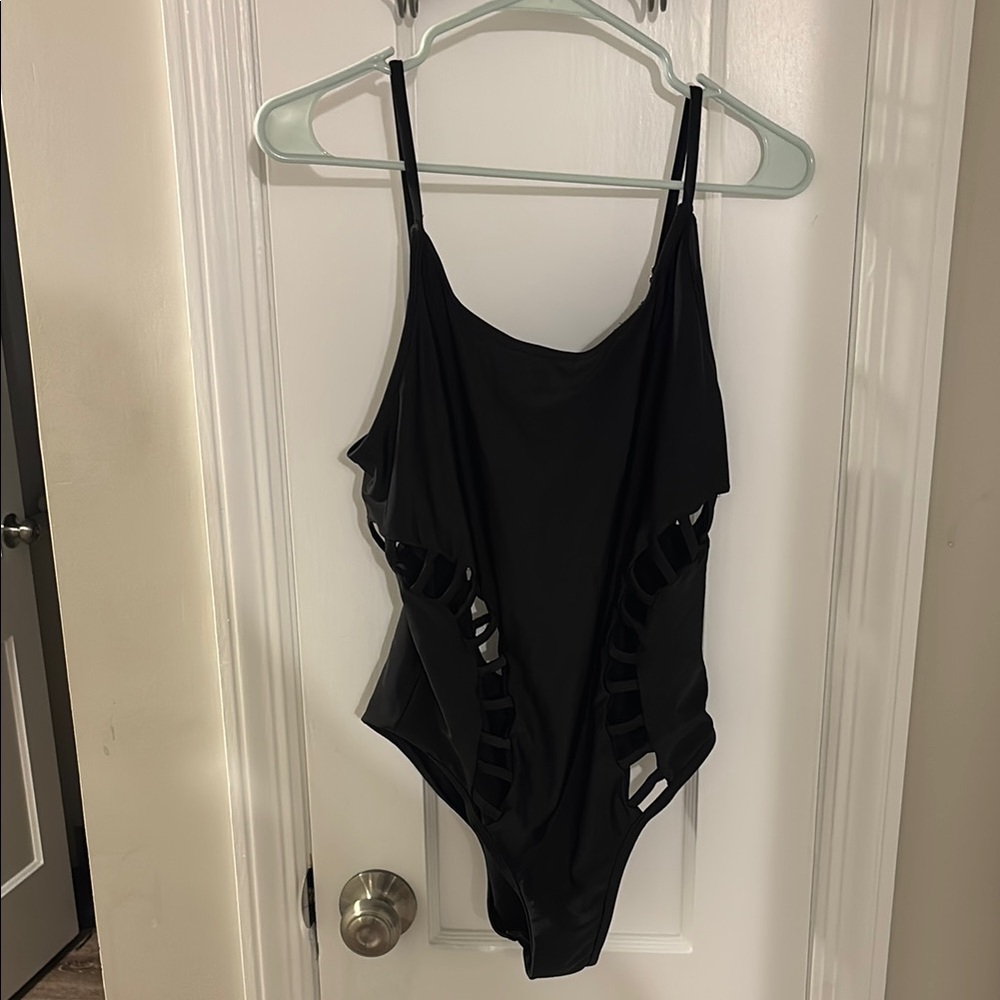 Stylish Black womens One Piece Swimsuit